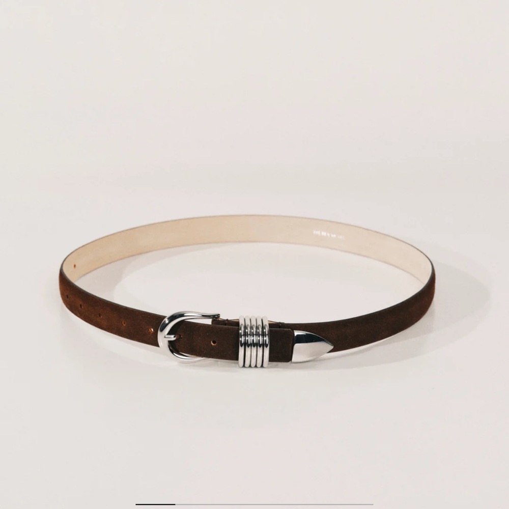 Dehanche Elegant Brown Leather Belt with Silver Buckle